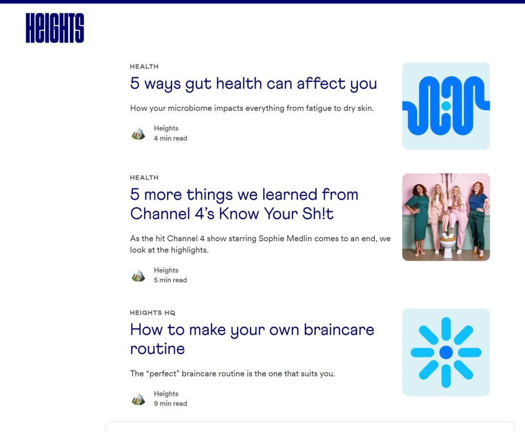 Example of Blog Content Heights