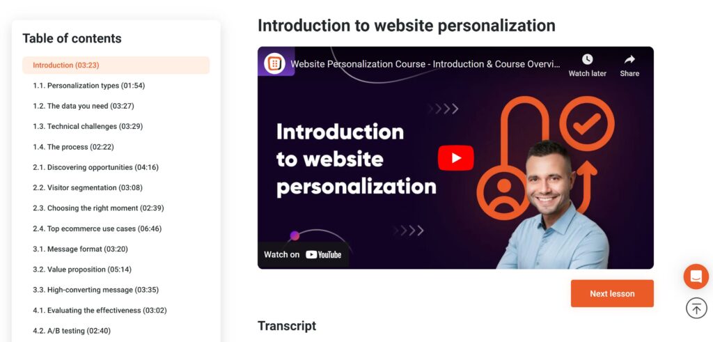 Example of Video Content OptiMonk