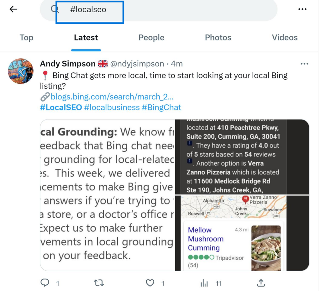Using Hashtags to Search for Relevant Conversations