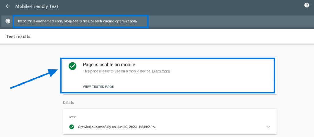 Mobile Friendliness Testing Tool