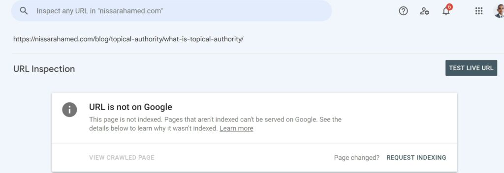 Using Google Search Console to Fetch URL