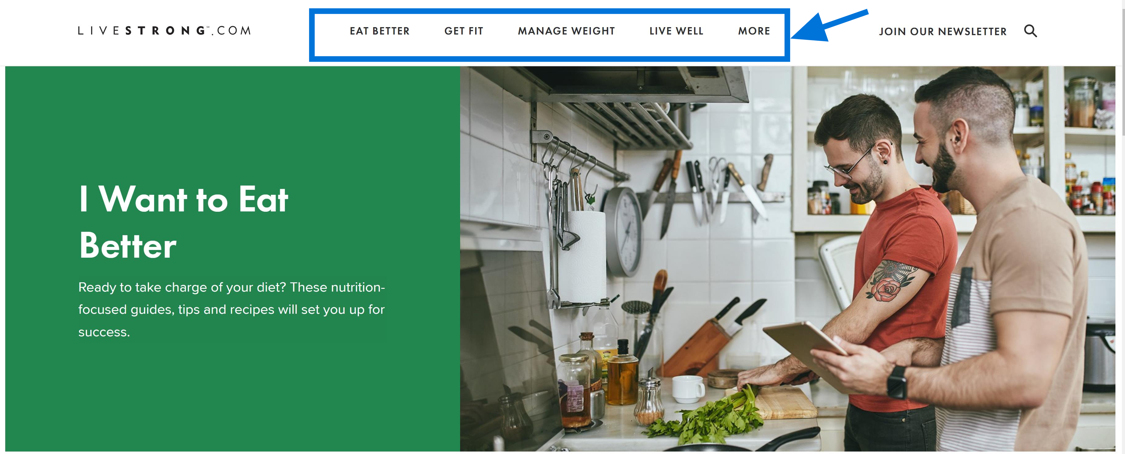 Example of SEO Silo Fitness Website LiveStrong