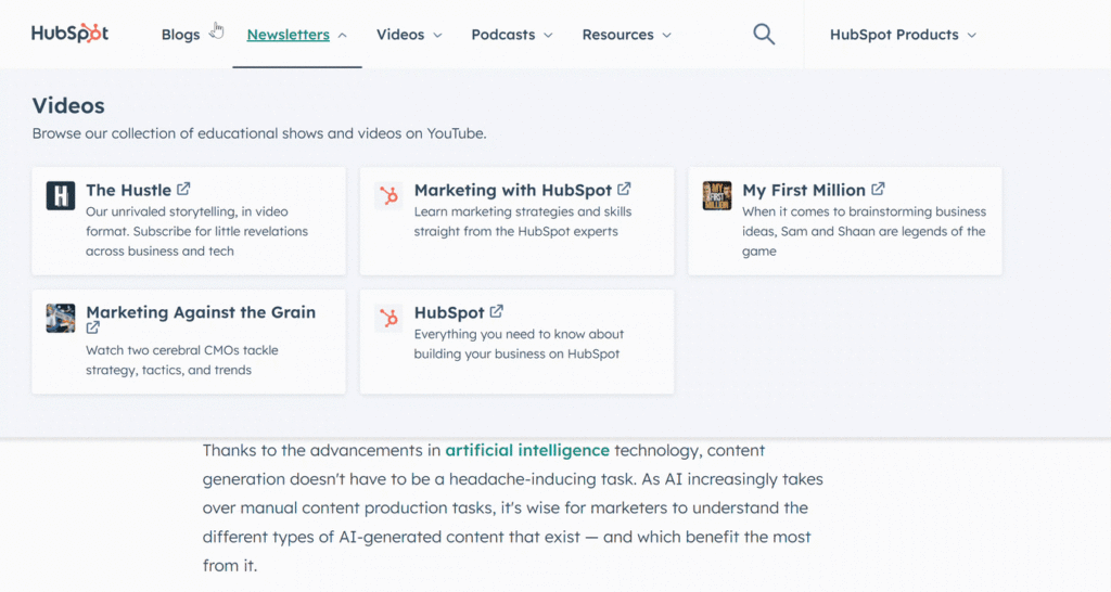 Example of SubDirectories HubSpot Blog